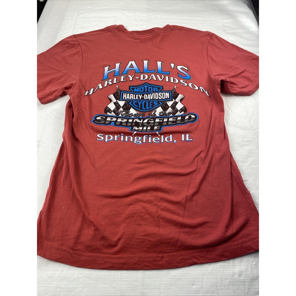 Harley Davidson Springfield Mile Pink Tshirt‎ SZ Small Women's Halls HD Races - Picture 8 of 9